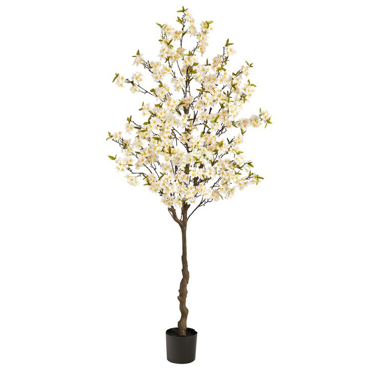 Nearly Natural 6.5-in Apple Flower Artificial Tree