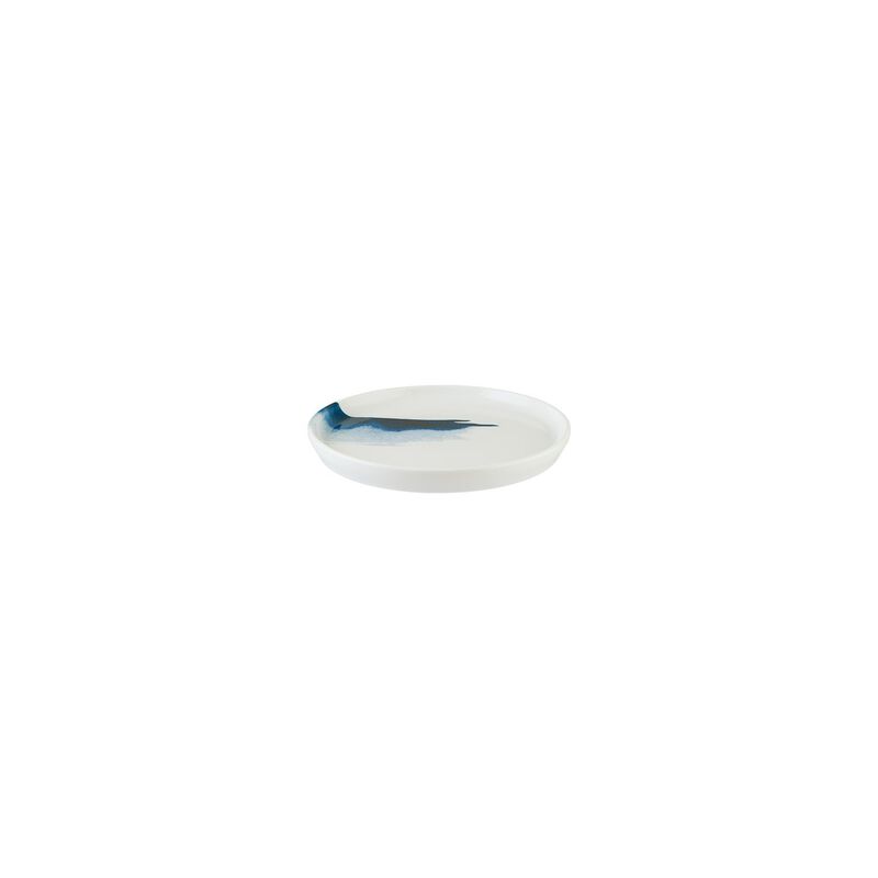 Blue Wave dia.6.25" Round Decorated Porcelain Plate (Set of 4)