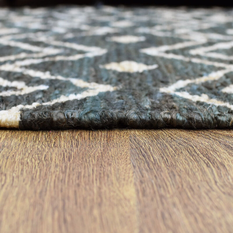 HAND KNOTTED SUMAK JUTE ECO-FRIENDLY Contemporary AREA RUGS  - 4'x6', Rectangle Shape, Green Beige Color, Contemporary, High Pile, Natural Fiber, Outdoor Indoor Handmade Area Rugs (J00078)