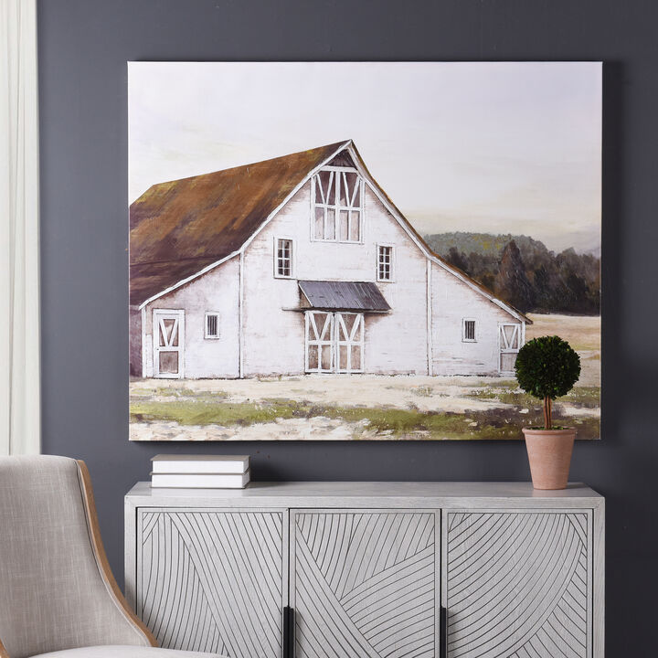 Ole Blanc Barn Framed Print