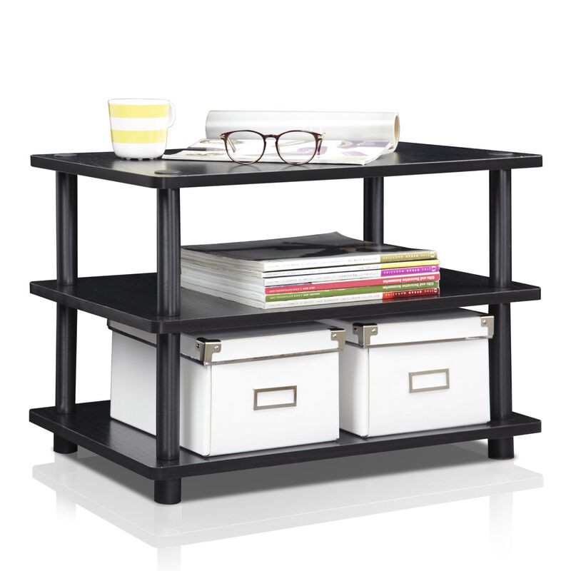 Furinno Furinno 15094BW/BK Turn-N-Tube Easy Assembly 4-Tier Corner TV Stand, Blackwood