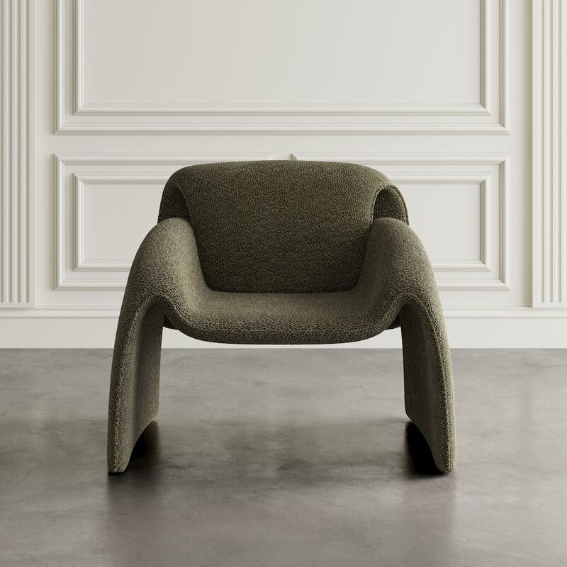 Jofran Dolce Mid-Century Modern Bent Angle Upholstered Accent Chair