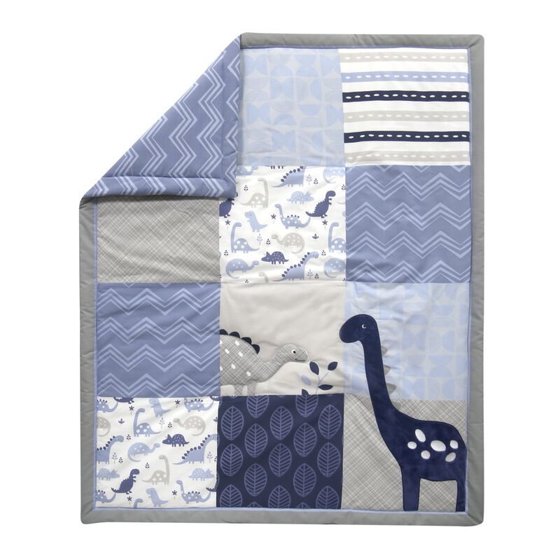 Bedtime Originals Roar 3-Piece Crib Bedding Set - Blue, Gray, White, Animals