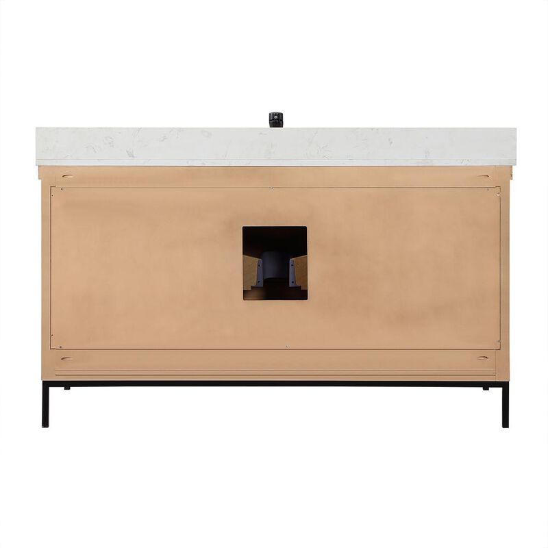 Altair 60 Single Bathroom Vanity Set in Brown Pine without Mirror