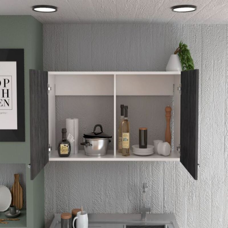 Wall Cabinet Toran, Kitchen, White / Smoky Oak