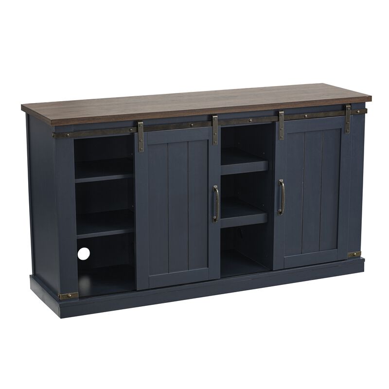 FESTIVO Rustic 54" Barn Door TV Stand with - Fits Up to 65" TVs