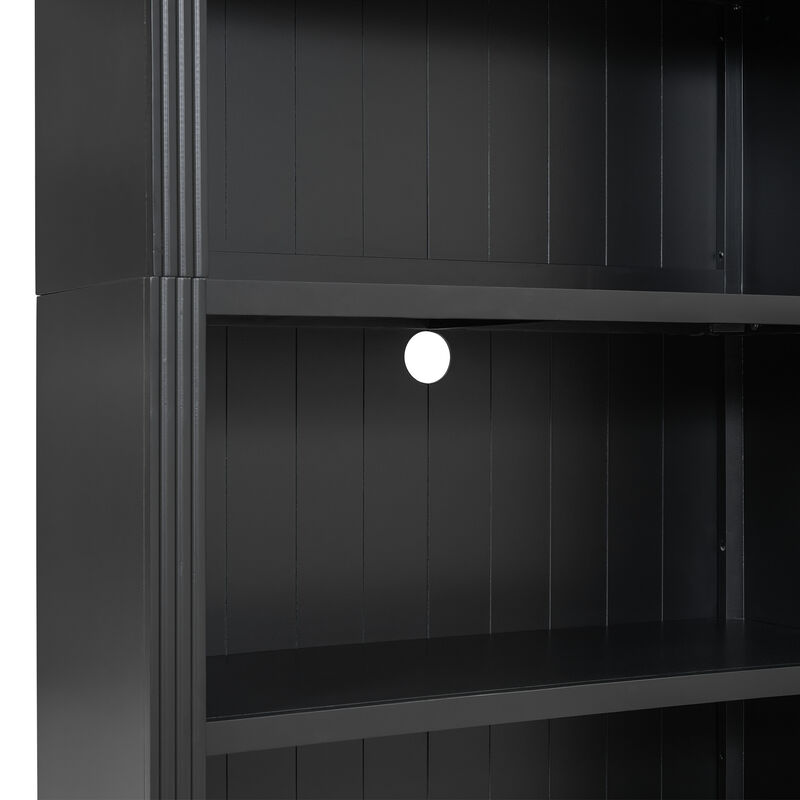 Merax 5-Tier Bookshelf Bookcase with Light Strip