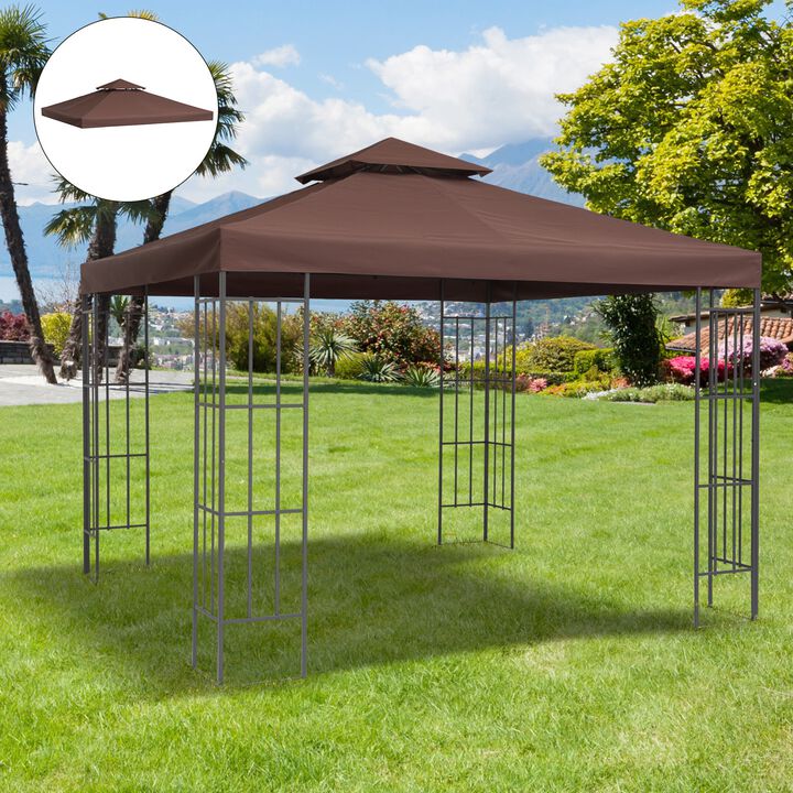 Coffee Gazebo Cover: 10'x10' Replacement 2-Tier Canopy Top
