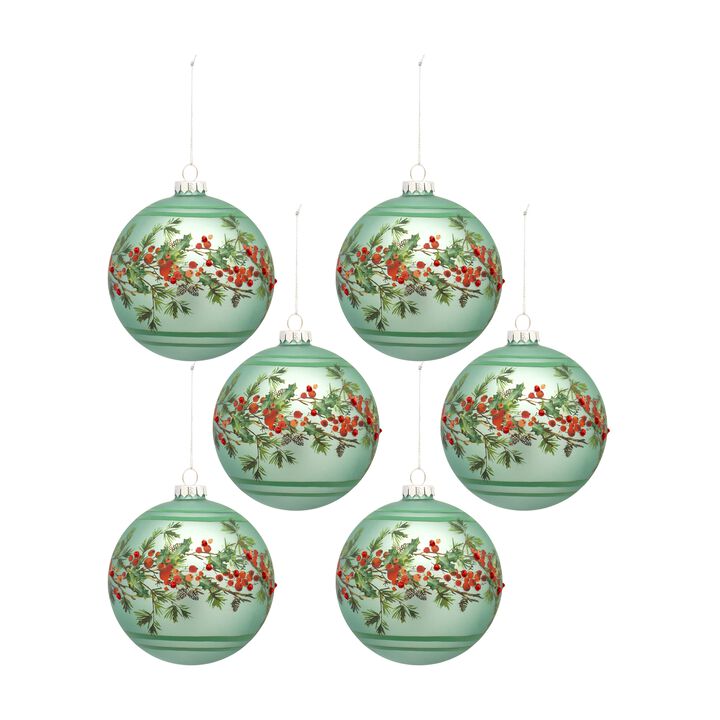 Ball Ornament for Classic Holiday Decor and Festive Styling (Set of 6)