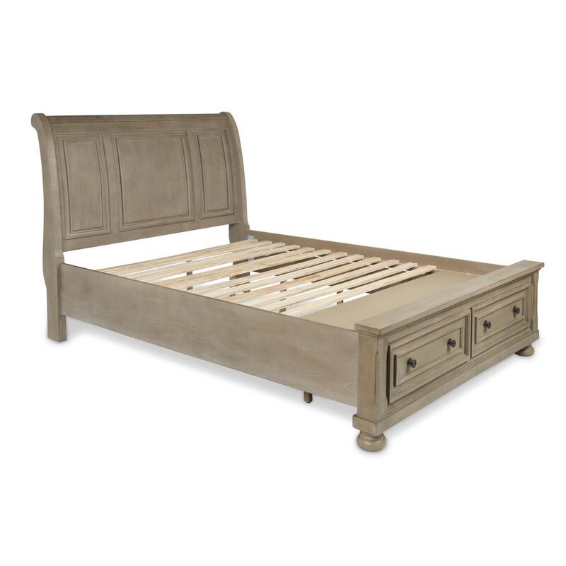New Classic Furniture Furniture Allegra Solid Wood Engineered Wood Queen Bed in Pewter