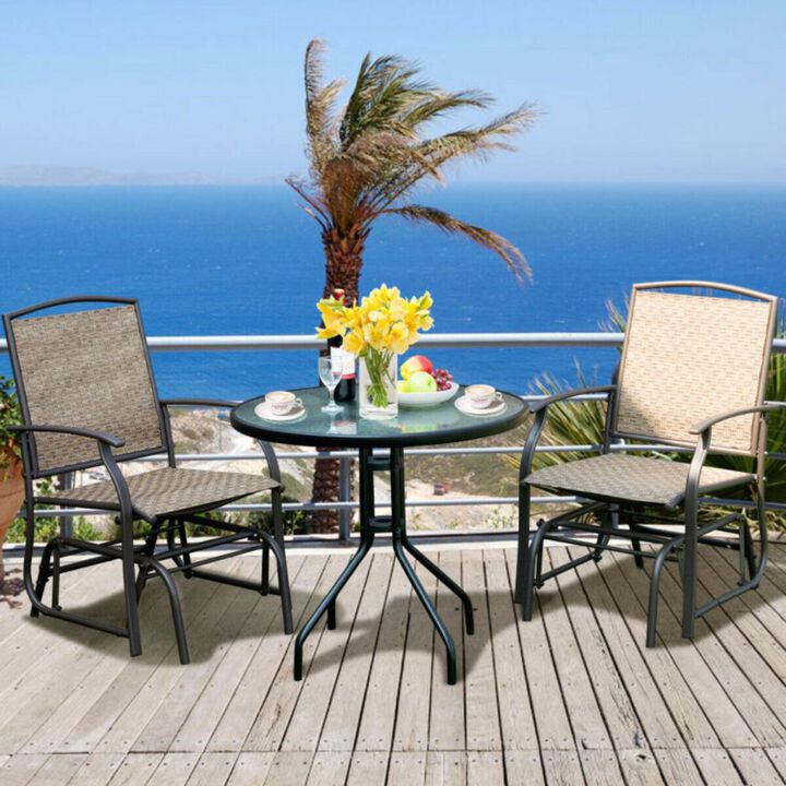 Hivvago 2 Pieces Patio Swing Single Glider Chair Rocking Seating