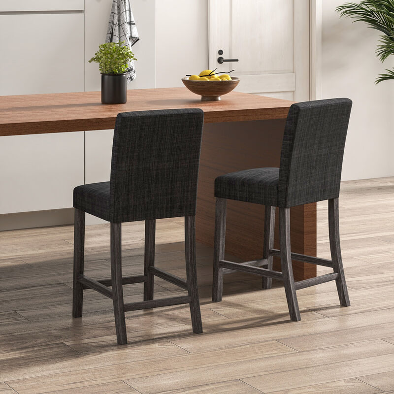 Counter Height Bar Stools Set of 2 with Back and Footrest