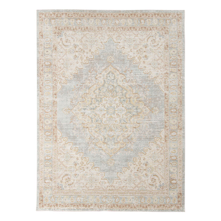 Century Leeds Vintage Gray Polyester Area Rug