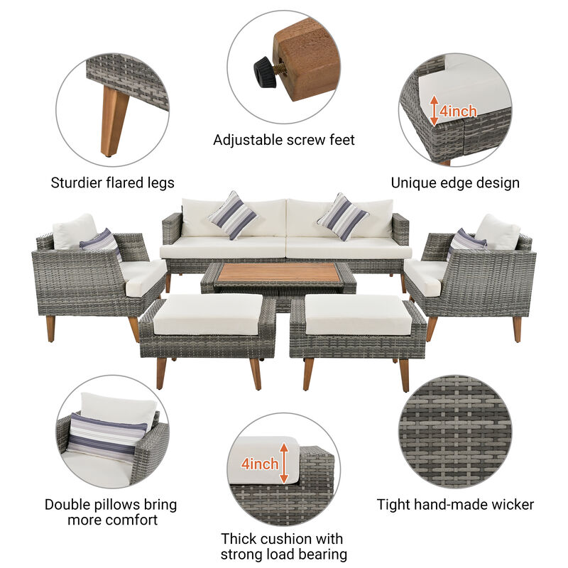Merax All Weather PE Wicker Outdoor Rattan Sofa Set