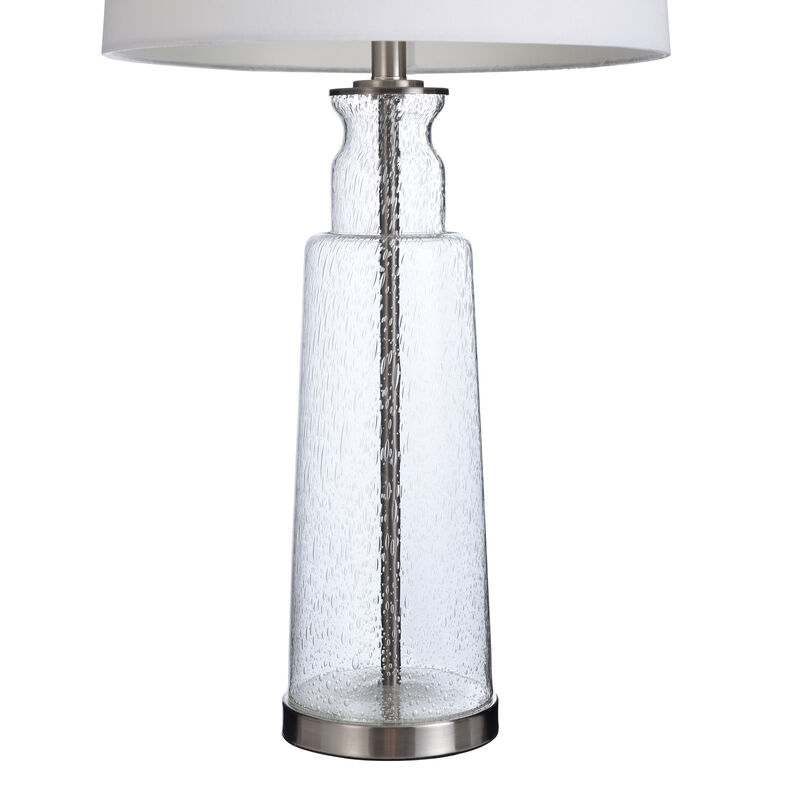 Clear Seeded Glass Table Lamp (Set of 2)