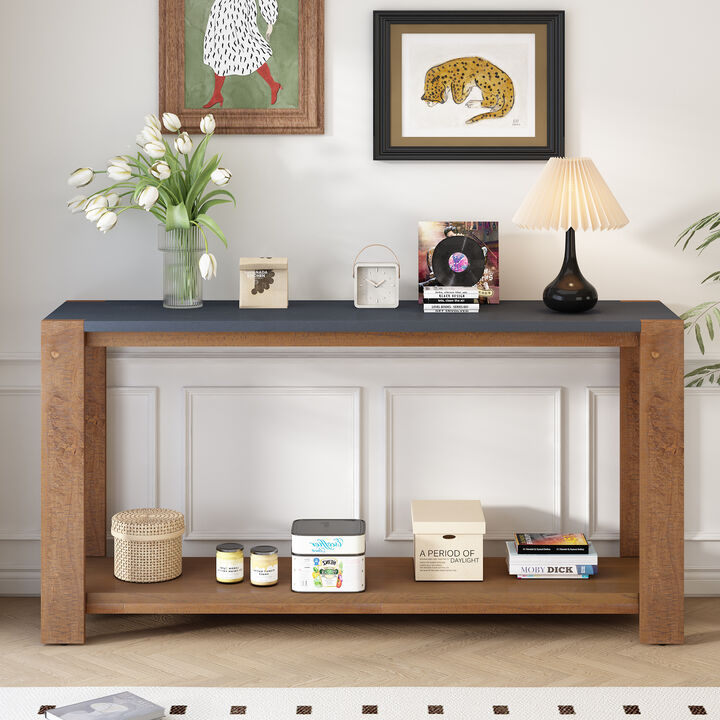Merax Minimalist Console Table with Bottom Shelf
