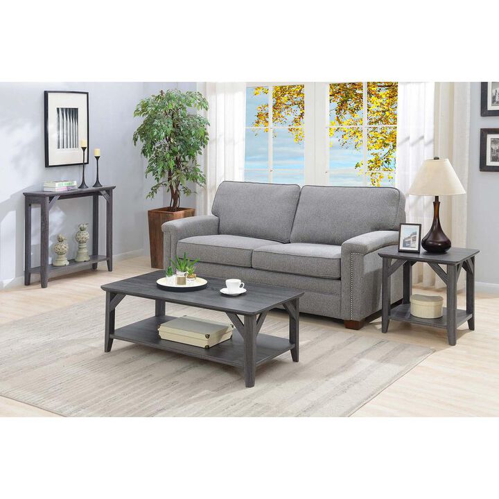 Convenience Concepts Winston Hall Table with Shelf, Weathered Gray