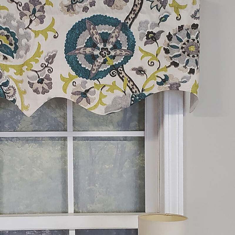 RLF Home Modern Design Classic Celtic Regal Style Window Valance 50" x 17" Emerald Green