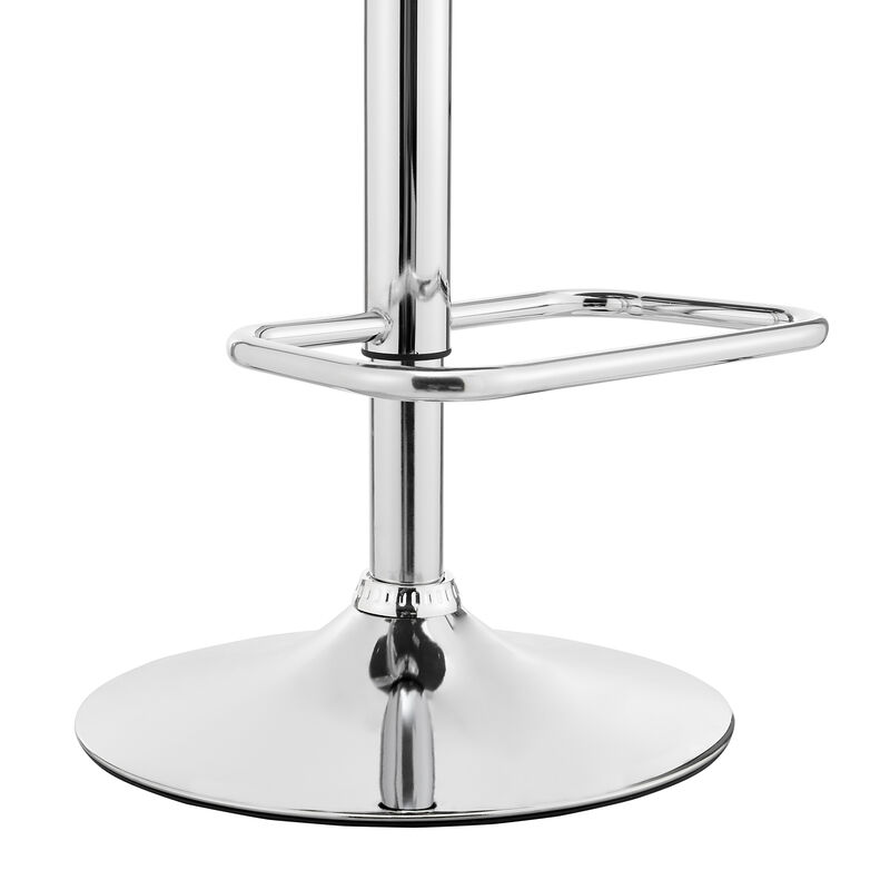Leland Adjustable Gray Faux Leather and Chrome Finish Stool