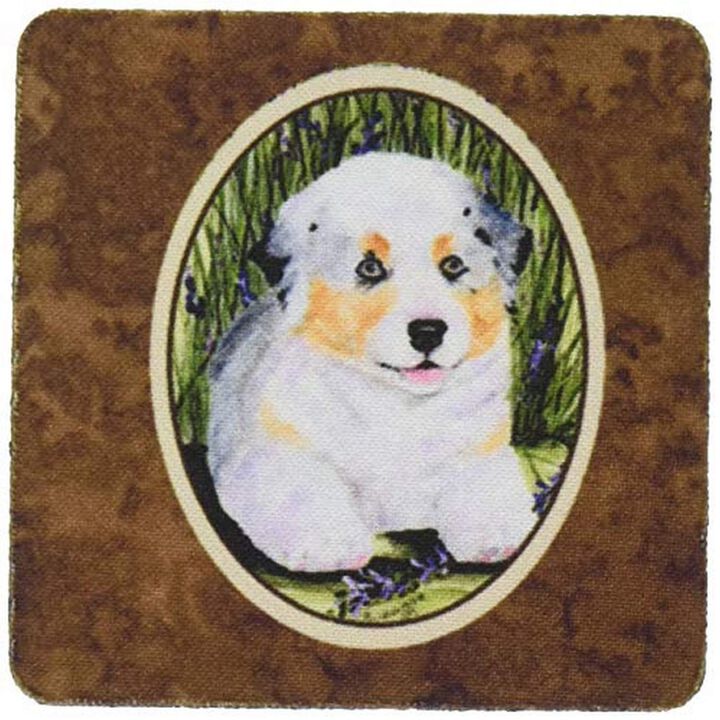 Caroline's Treasures SS8005FC Australian Shepherd Foam Coasters (Set of 4), 3.5 H x 3.5 W, Multicolor