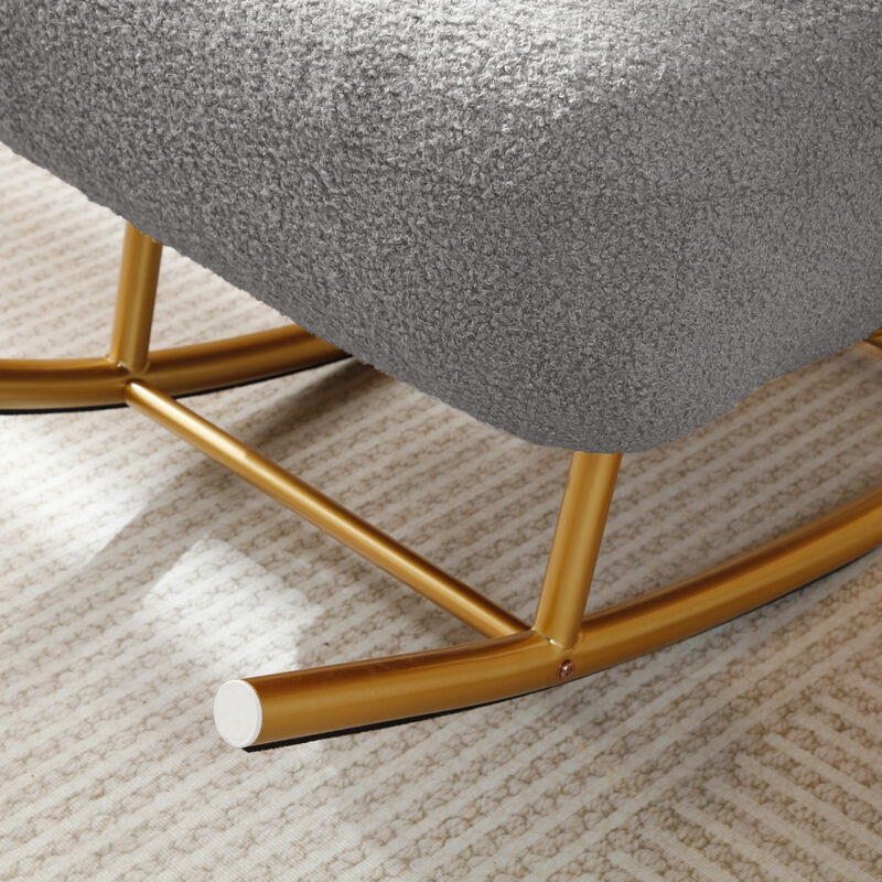 Modern Sherpa Fabric Rocking Chair for Nursery/Kids