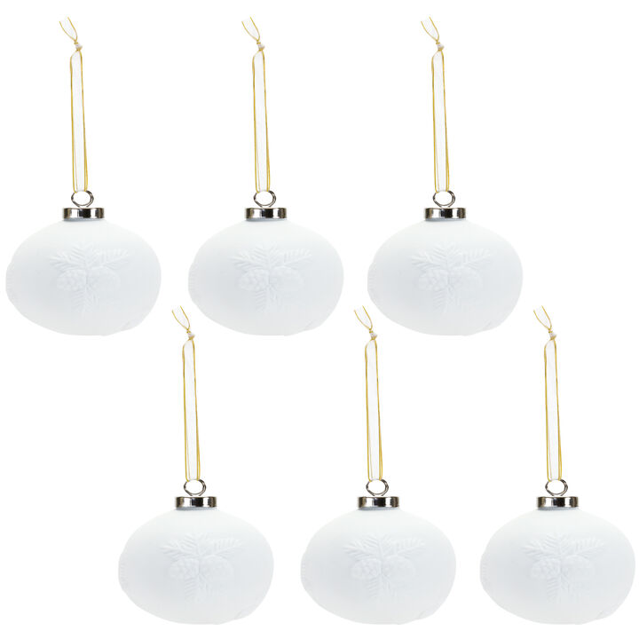 Pine Cone Ball Ornament (Set of 6) Porcelain