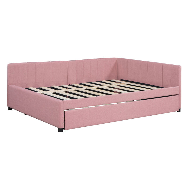 Merax Upholstered Daybed Bed Frame with Trundle