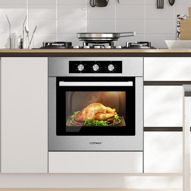 Costway 24 Inch Single Wall Oven 2.47Cu.ft with 5 Cooking Modes