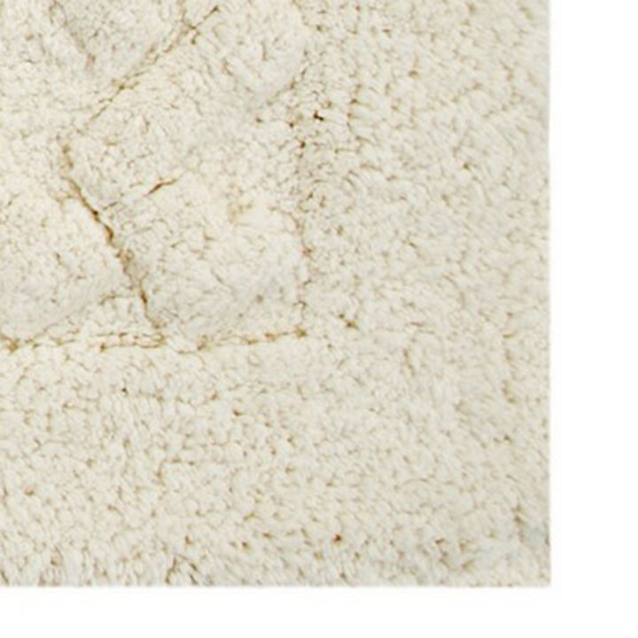 Knightsbridge Chain Bath Rug Cotton Non Skid Back - 24x40", Ivory