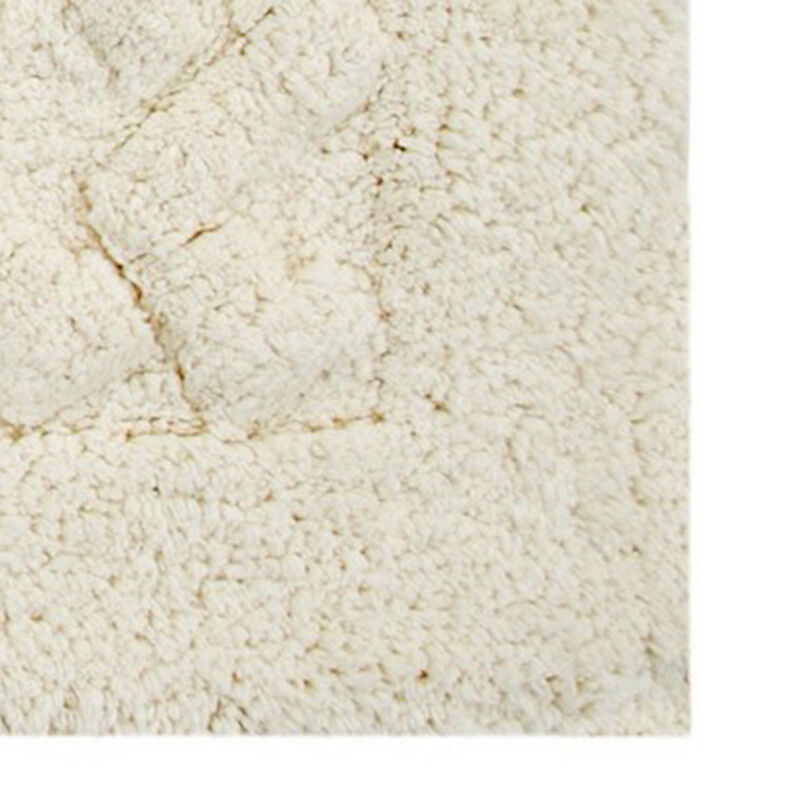 Knightsbridge Chain Bath Rug Cotton Non Skid Back - 24x40", Ivory
