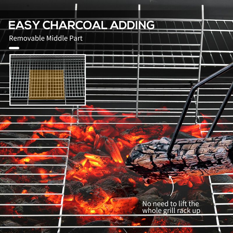 Streamdale 8-Burger Charcoal Grill with Warming Rack and Thermometer