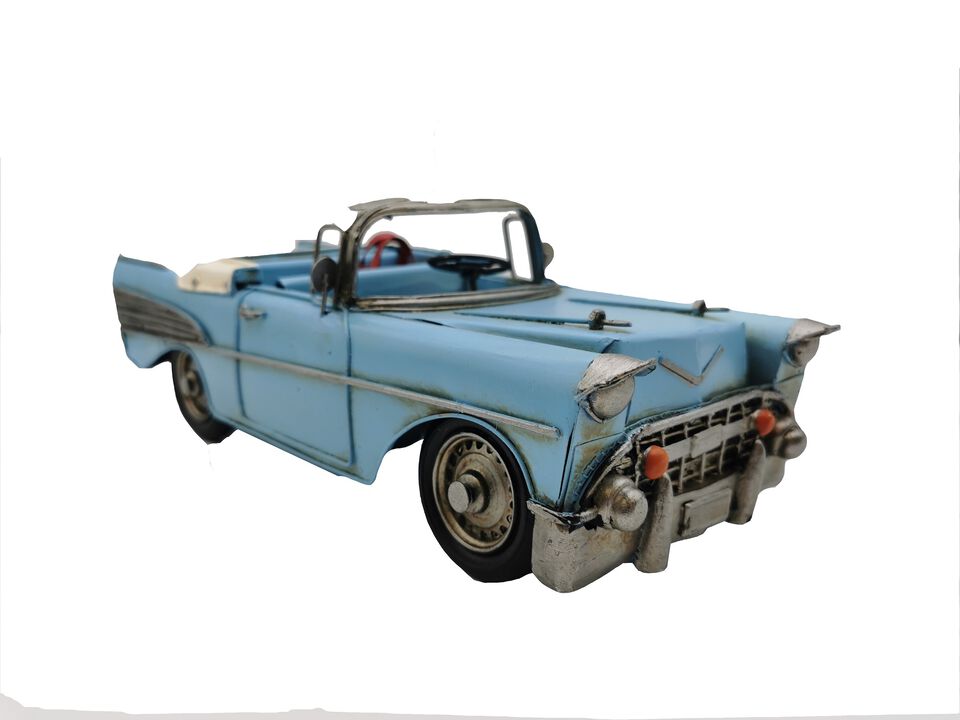 Blue Classic Convertible Car Metal Model