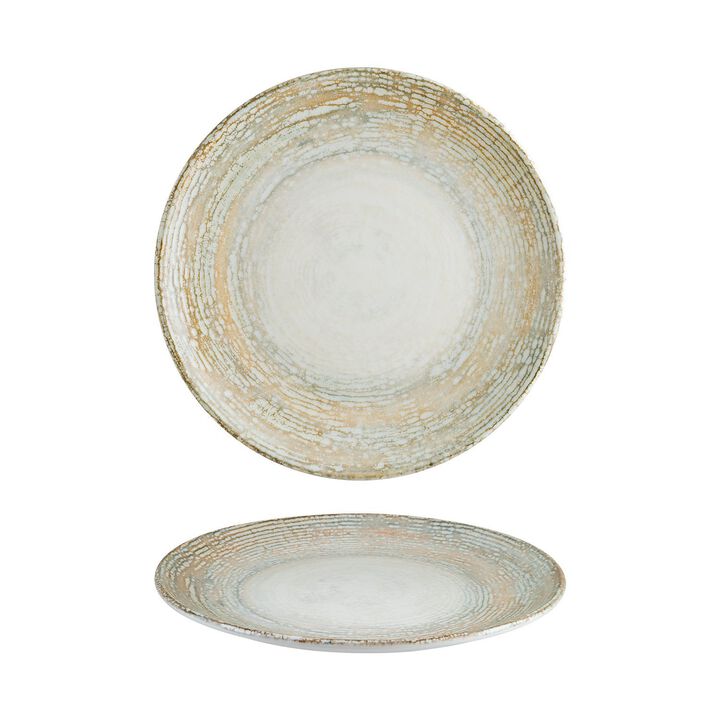 Patera dia.12" Round Decorated Porcelain Plate (Set of 4)