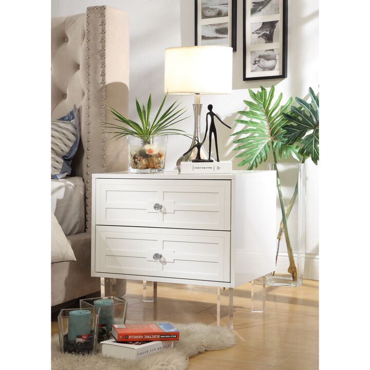 Inspired Home Crystal  Side Table/Accent Table/Nightstand