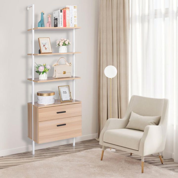 Industrial Bookshelf with Storage Drawers for Home & Office
