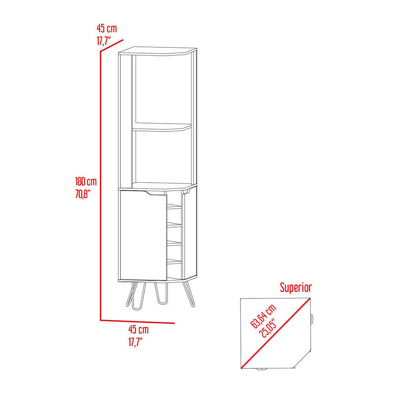 Corner Bar Cabinet Leverkusen, Living Room, Aged Oak / Black