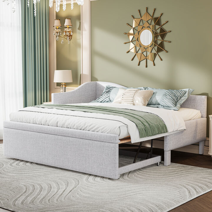 Merax Upholstered L-Shaped Daybed with Pop Up Trundle