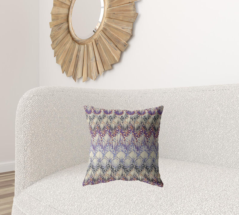 Hivvago 18"Magenta Cream Hatch Zippered Suede Throw Pillow