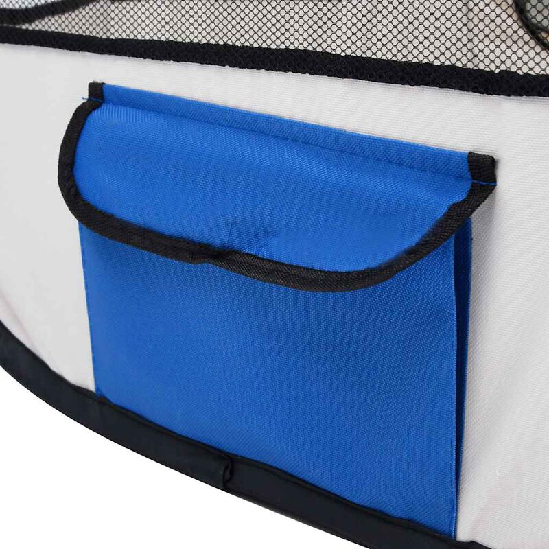 Foldable Dog Playpen with Carrying Bag Black 57.1"x57.1"x24"
