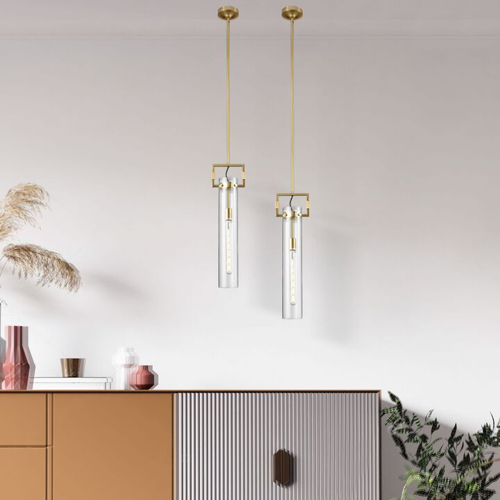 Zeus Pendant Gold Metal and Acrylic LED Light