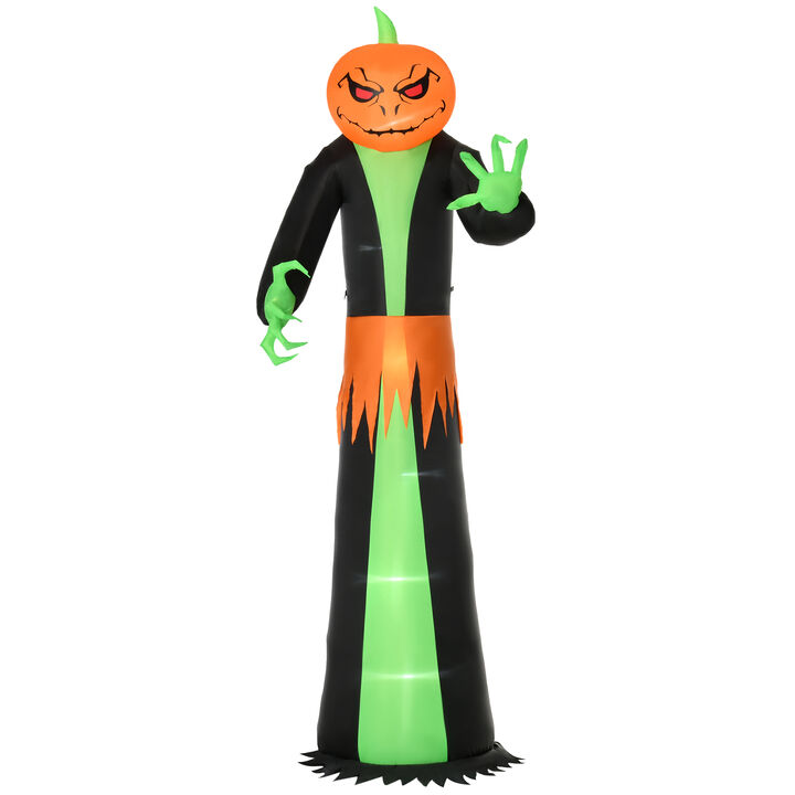 9' Light Up Pumpkin Inflatable Outdoor Halloween Yard Decoration w/ LED Lights