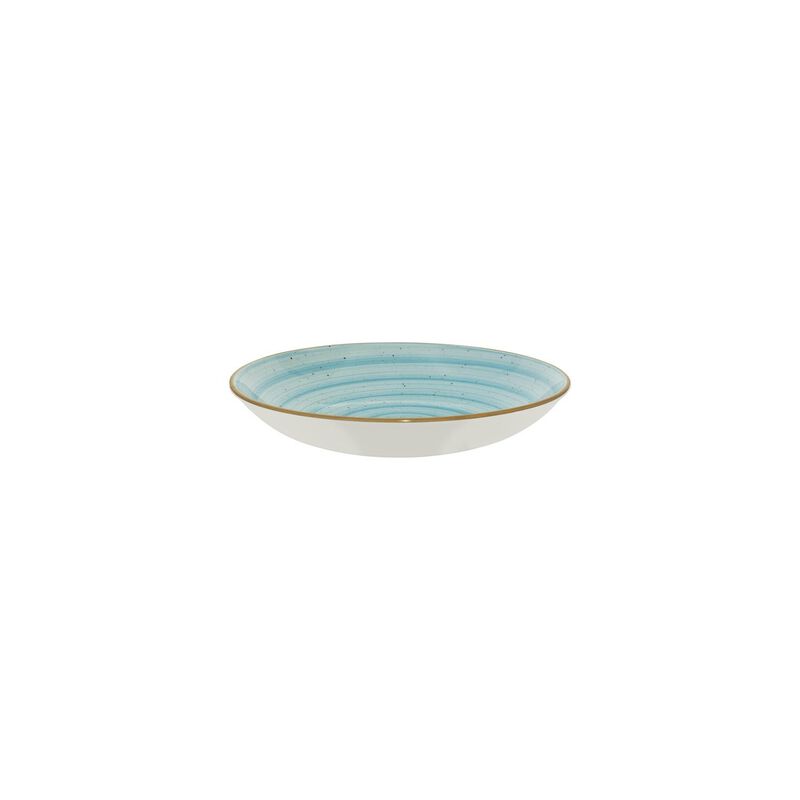 Aqua dia.9" h:2" 34 oz. Round Blue Porcelain Bowl (Set of 4)
