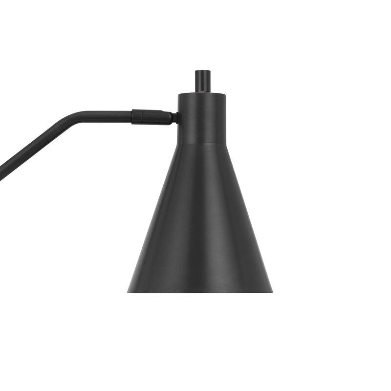 Sty 24 Inch Task Table Lamp, Swivel Gray Shade, Angled Thin Metal Pole - Benzara