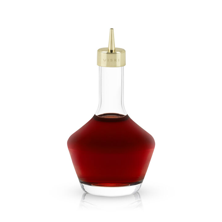 Bitters Bottle with Dasher Top in Gold