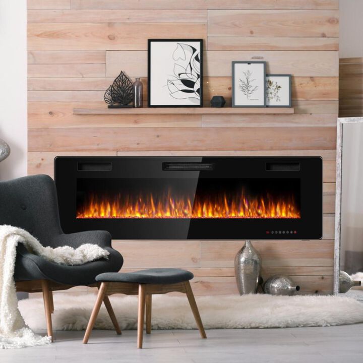 Hivvago 60 Inch Ultra Thin Electric Fireplace with 2 Heat Settings