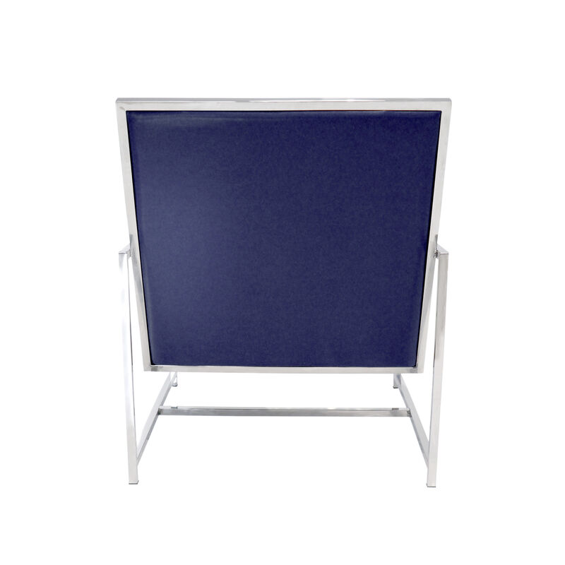 Pasargad Home Luxe Collection Navy Leather Chairs