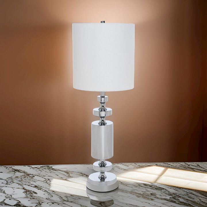 Lux Lighting Nicole 36 Chrome Metal Table lamp, (Set of 2)