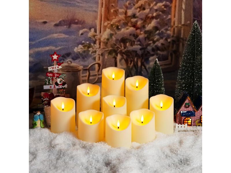 Nimiko Flameless Candles with Remote, Battery Operated Flickering Flameless