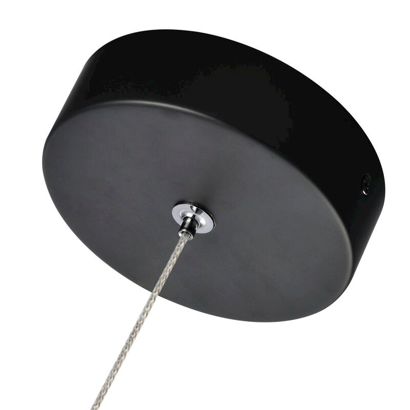 VONN Lighting Integrated LED Height Adjustable Pendant Light with Clear Glass Shade in Black