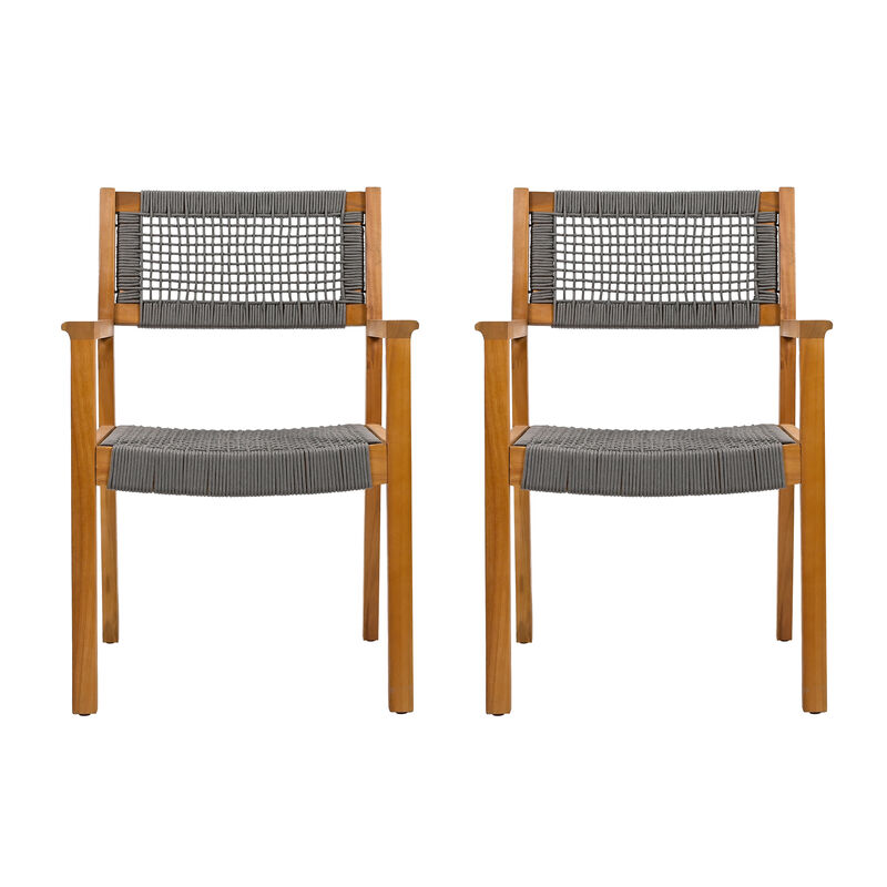 Merax 2 Pieces Acacia Wood Dining Chairs